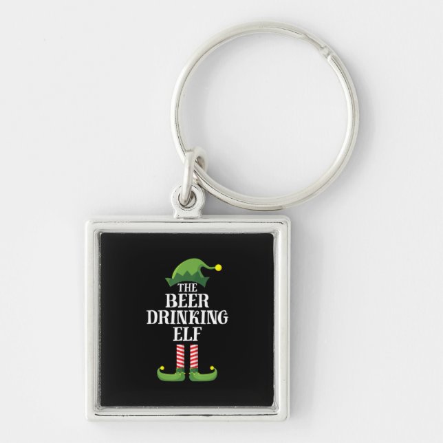 Porte-clés Noël d'anniversaire de consommation de bière (Devant)