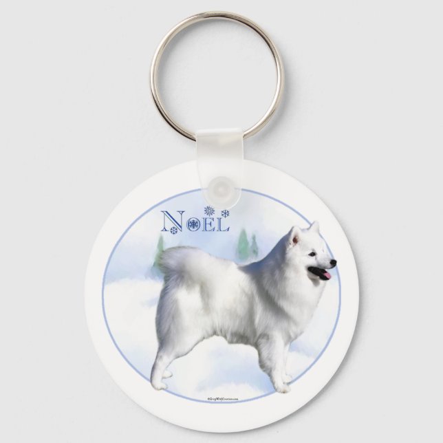 Porte-clés Noel de chien Eskimo américain - Porte - clé (Recto)