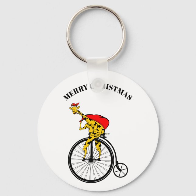 Porte-clés Noël de la Giraffe du Père Noël (Recto)