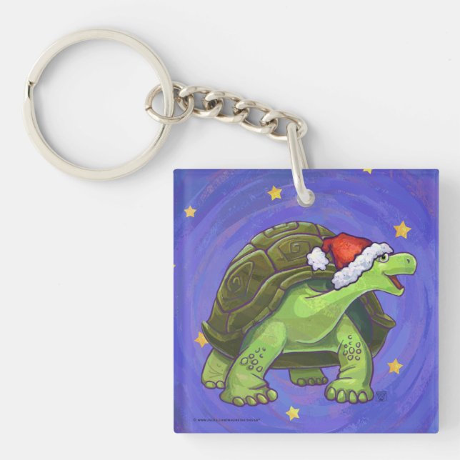 Porte-clés Noël de la tortue nocturne étoilée (Devant)