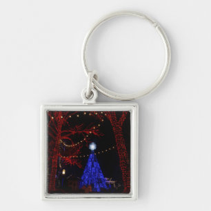 Porte-clés Noël de la ville en argent