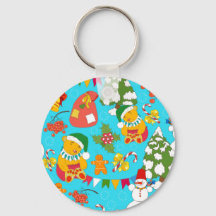 Porte-clés Noël de l'ours en peluche : Motif amical pour les 
