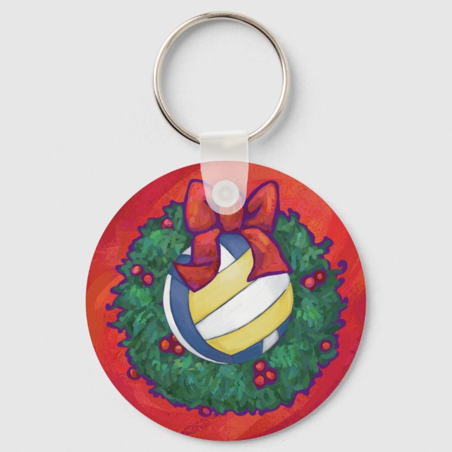 Porte-clés Noël de volley-ball (Recto)