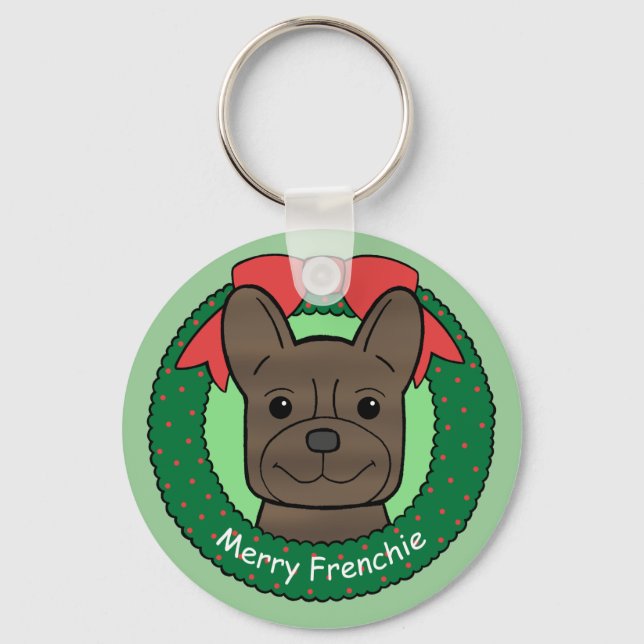Porte-clés Noël des Bulldog français (Recto)