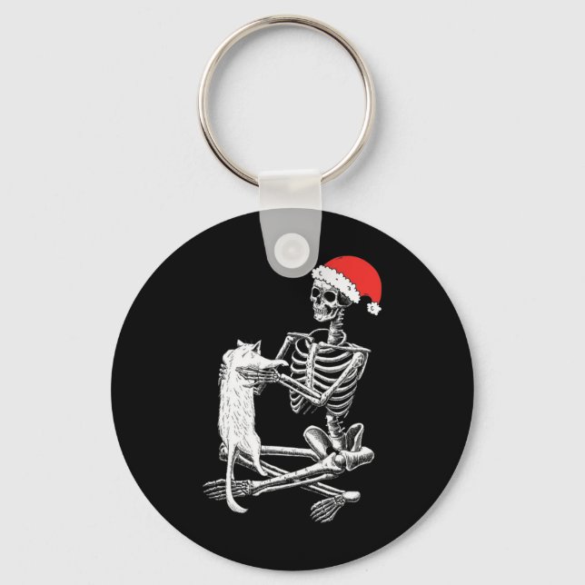 Porte-clés Noël du chat crâne (Recto)