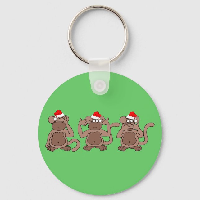 Porte-clés Noël du singe (Recto)