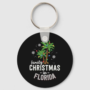 Porte-clés Noël en famille en Floride Palmiers Xmas Beach