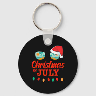Porte-clés Noël En Juillet Avec Sungles Santa Hat Pour Summe