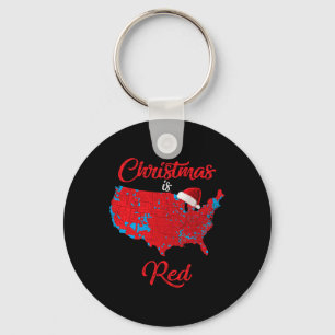 Porte-clés Noël Est Rouge Carte Électorale 2024 Trump Landsli