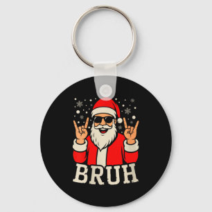 Porte-clés Noël femmes Bruh Meme drôle de Père Noël Adolescen