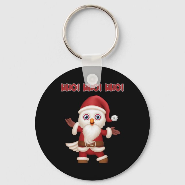 Porte-clés Noël festif de père Noël Owl (Recto)