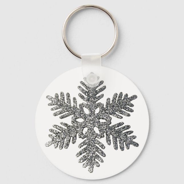 Porte-clés Noël Fête Silencieux Snowflake Star Design (Recto)