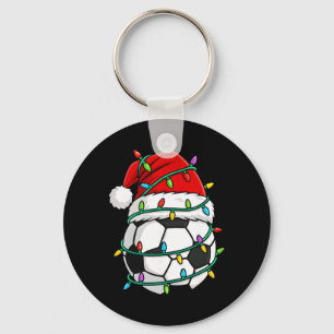 Porte-clés Noël Football Chapeau de Père Noël Lumières Père N