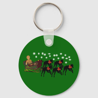 Porte-clés Noël Greyhounds Sleigh Porte - clé de vacances