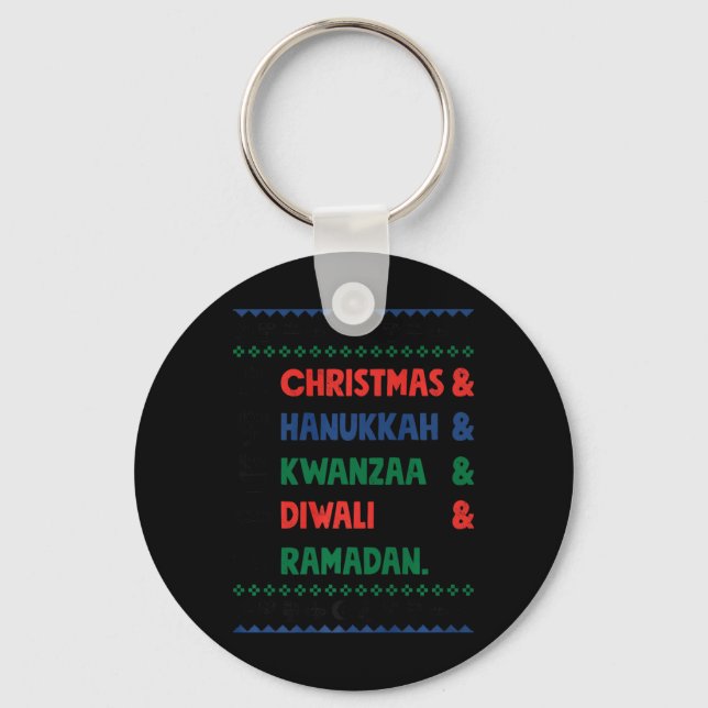Porte-clés Noël Hanoukka Kwanzaa Diwali Ramadan Funny Ug (Recto)