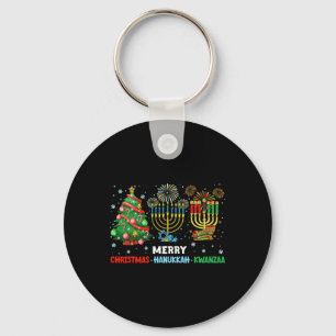 Porte-clés Noël Hanoukka Kwanzaa Joyeux Joyeux Vacances Corre
