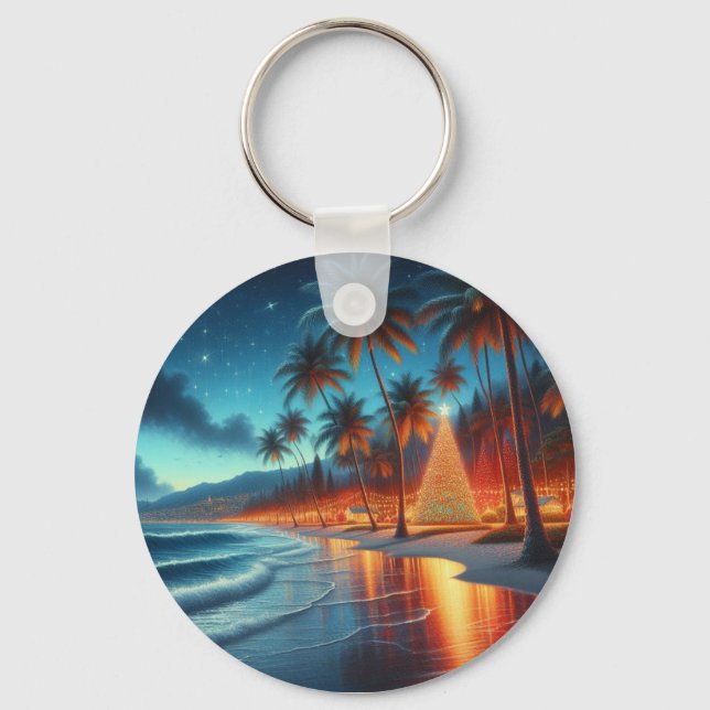 Porte-clés Noël Hawaïen/Tropical (Recto)