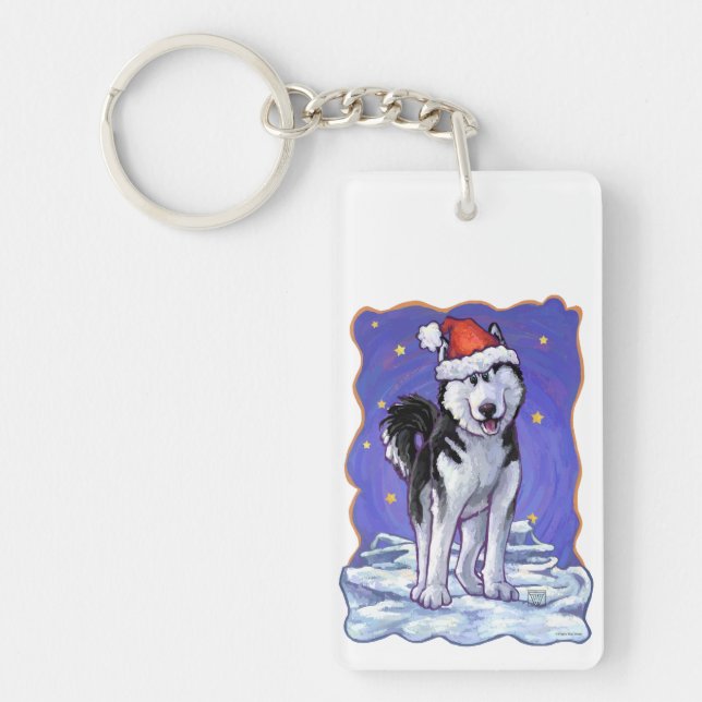 Porte-clés Noël Husky (Devant)