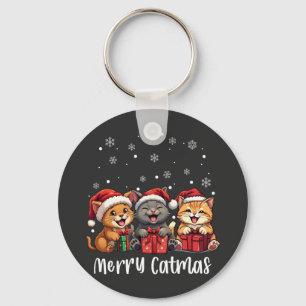 Porte-clés Noël Kitty Chats Joyeux Catmas