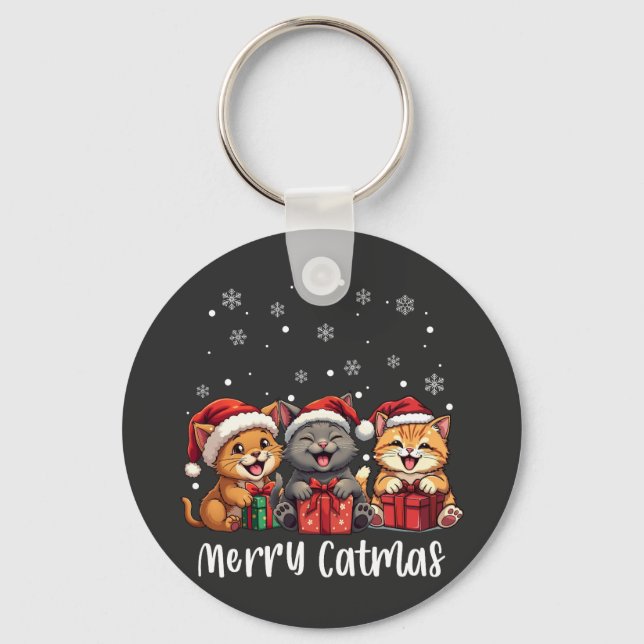 Porte-clés Noël Kitty Chats Joyeux Catmas (Recto)