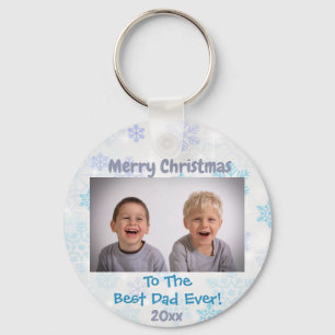 Porte-clés Noël Meilleur papa Jamais Enfants Année Photo