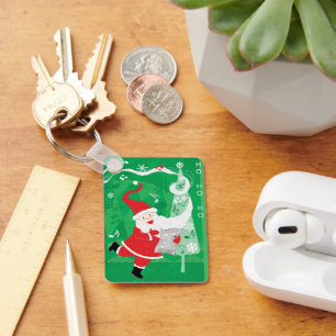 Porte-clés Noël mignon, chant et danse Père Noël