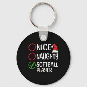 Porte-clés Noël Nice Naughty Softball Player Noël L