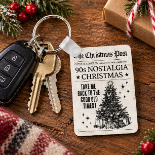 Porte-clés Noël Nostalgie, Journal Vintage