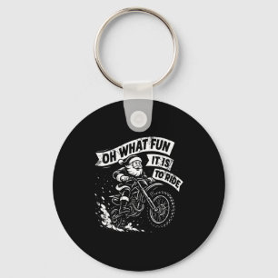 Porte-clés Noël Oh Quel Plaisir De Rouler Sur Le Dirt Bike De