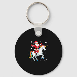 Porte-clés Noël Père Noël équitation Unicorne Xmas filles fem