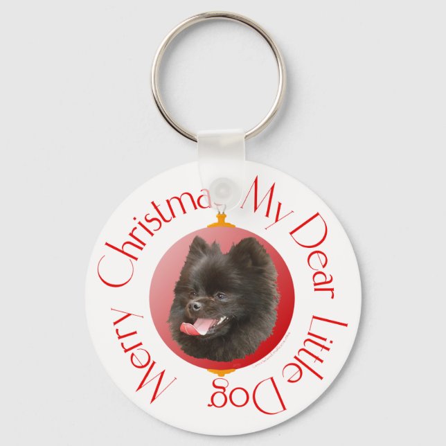 Porte-clés Noël Poméranien (Recto)