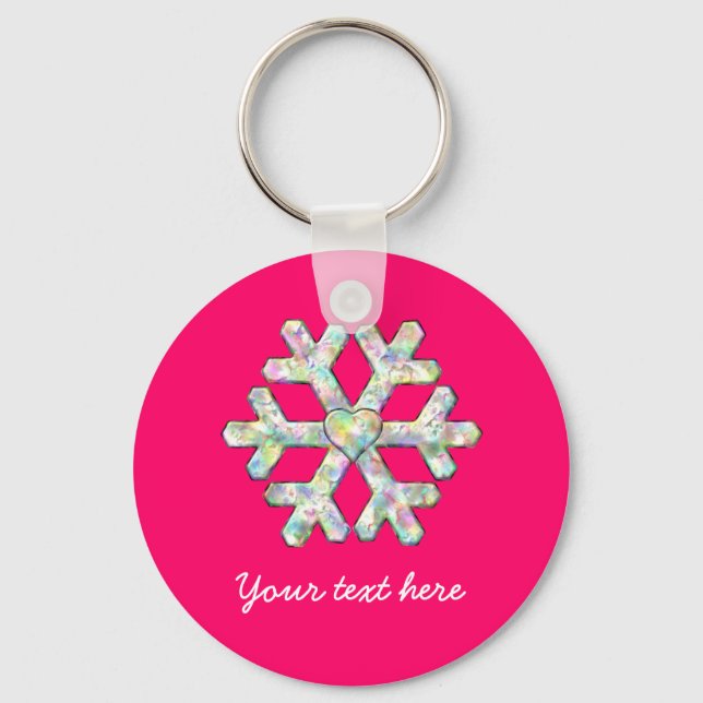 Porte-clés Noël rose chaud (Recto)