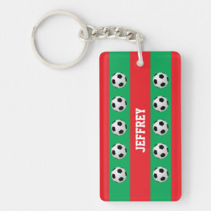 Porte-clés Noël Rouge & Vert, entraîneur de football, Joueu