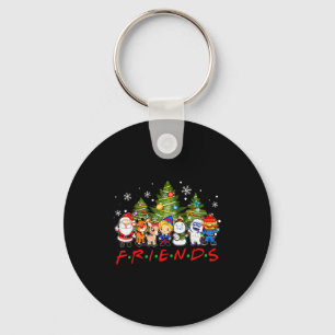 Porte-clés Noël Santa Amis Rudolph Bonhomme de neige Famille