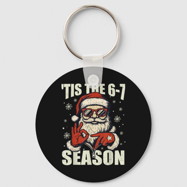 Porte-clés Noël Santa C'est La Saison 67 Mème Numéro Six  (Recto)