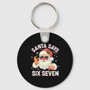 Porte-clés Noël Santa dit 6 7 Six Sept Génération Z Alpha Mem