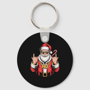 Porte-clés Noël Santa vintage Ho Ho Chaîne Rétro Xmas Reb