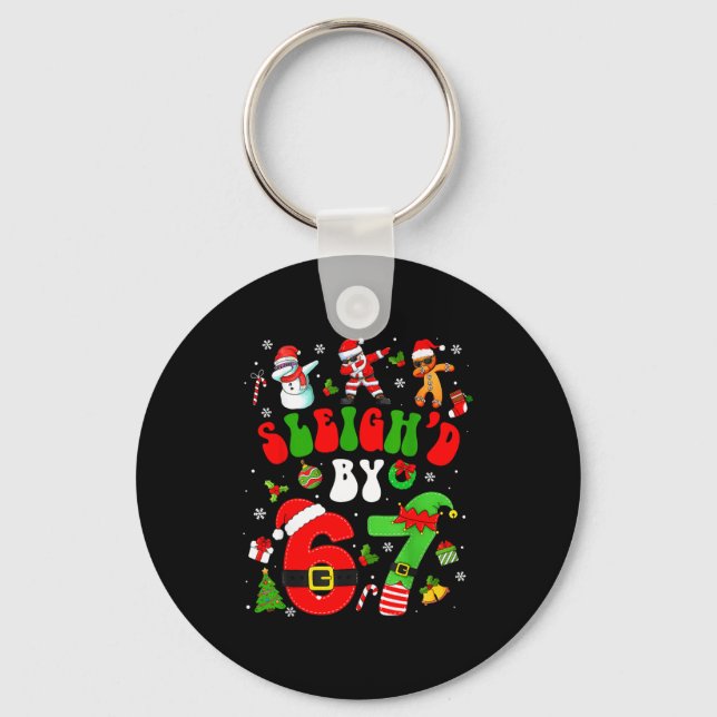 Porte-clés Noël Sleigh'd Par 67 Drôle Six Sept Meme 6 7  (Recto)