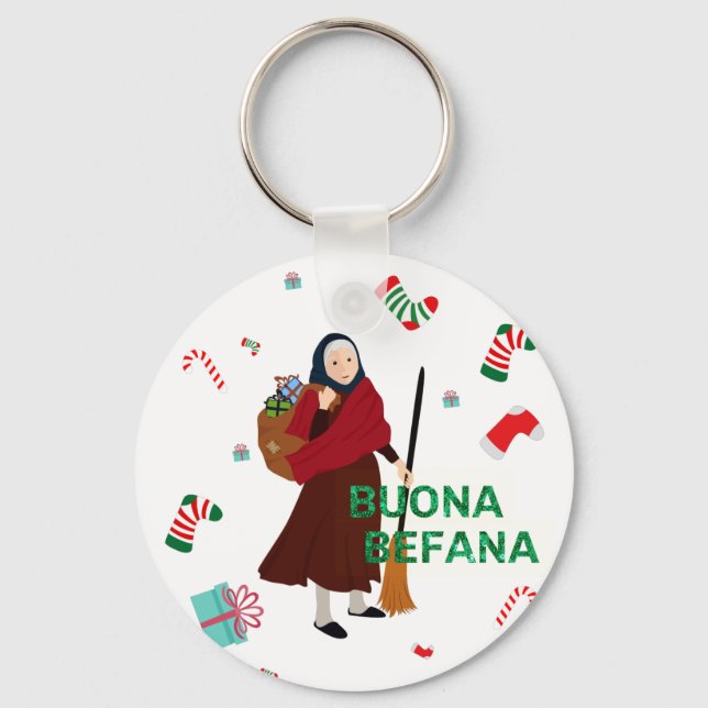 Porte-clés noël sorcière buona Befana (Recto)