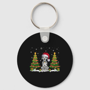 Porte-clés Noël Un arbre éclaire le Chien Dalmatien Noël