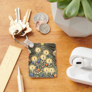 Porte-clés Noël vintage, arbre avec bougies et une étoile