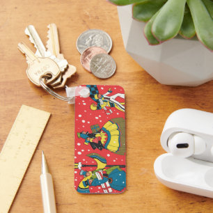 Porte-clés Noël vintage, famille victorienne