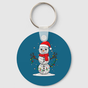 Porte-clés Noël Volleyball Bonhomme de Neige Chapeau de Père