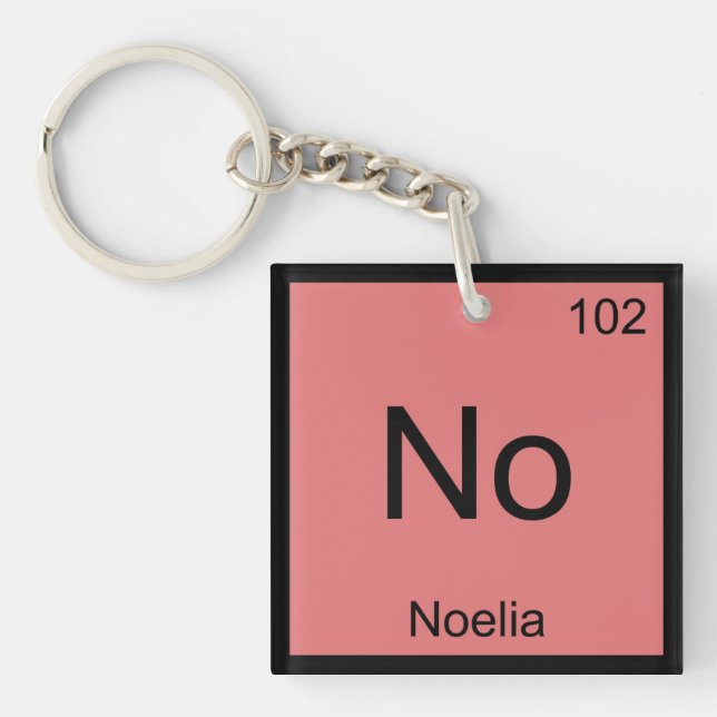 Porte-clés Noelia Nom Chimie Élément Tableau Périodique (Devant)