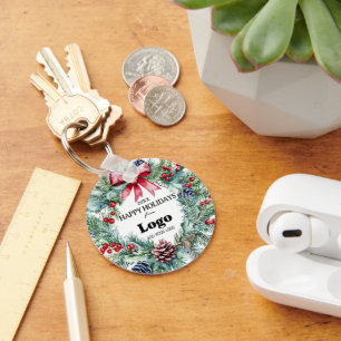 Porte-clés Nœud de couronne de Joyeuses Fêtes Logo Cadeau pou