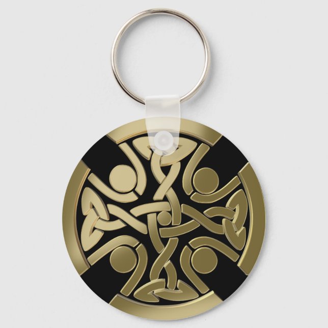 Porte-clés noeud d'or celtique (Recto)