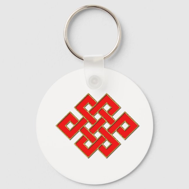 Porte-clés Noeud mystique - Rouge et Or 1 (Recto)