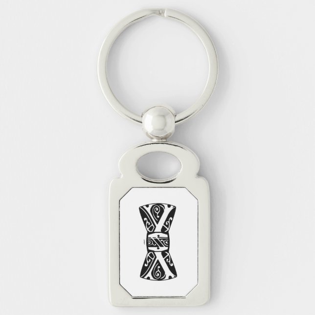 Porte-clés Noeud papillon noir et blanc (Devant)