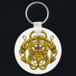 PORTE-CLÉS NOEUDS CELTIQUES D'OR AVEC DRAGONS DOUCES<br><div class="desc">Un design élégant et unique de dragons celtiques. Modélisation et rendu en 3D Studio Max par Bulgan Lumini .Part de la série Hyper Talismans.</div>