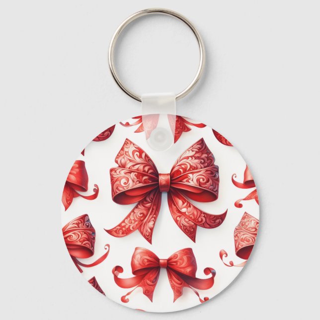 Porte-clés Nœuds de Noël rouges (Recto)